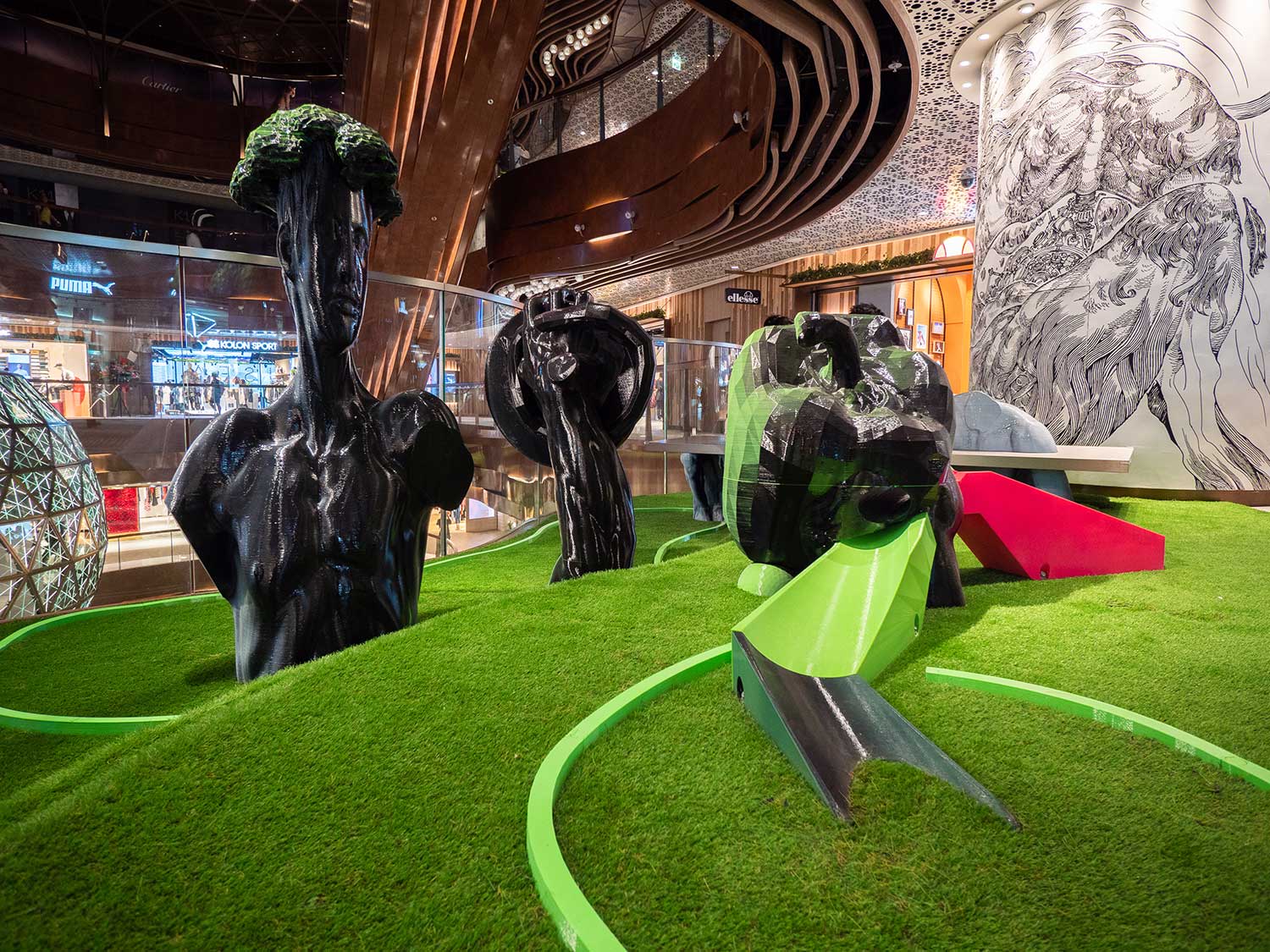 Photo of Samson Young Big Big Company (Mini-Golf) installation at K11 Musea