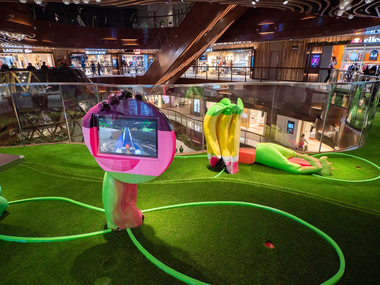 Photo of Samson Young Big Big Company (Mini-Golf) installation at K11 Musea