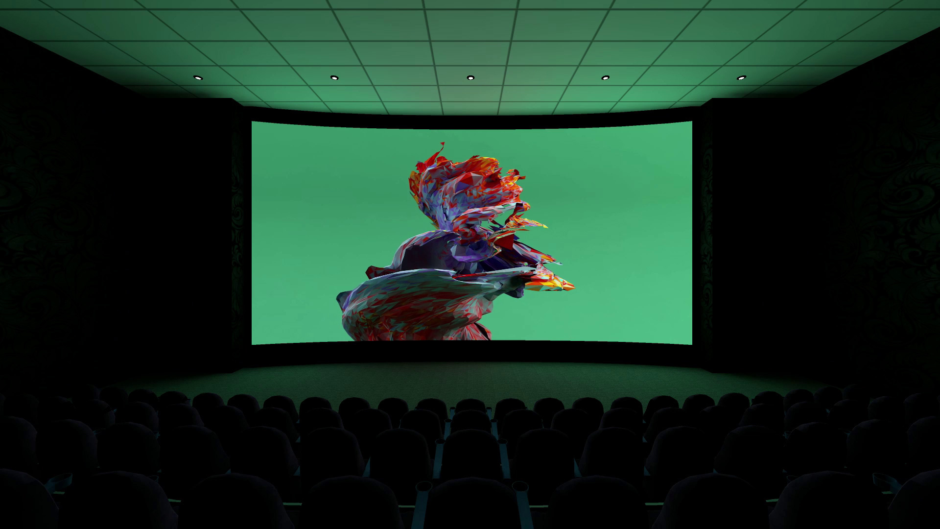 Screenshot from Sedition VR black box cinema environment